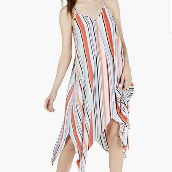 Bar III Asymmetrical Strripped Hem Maxi Dress - Picture 1 of 3